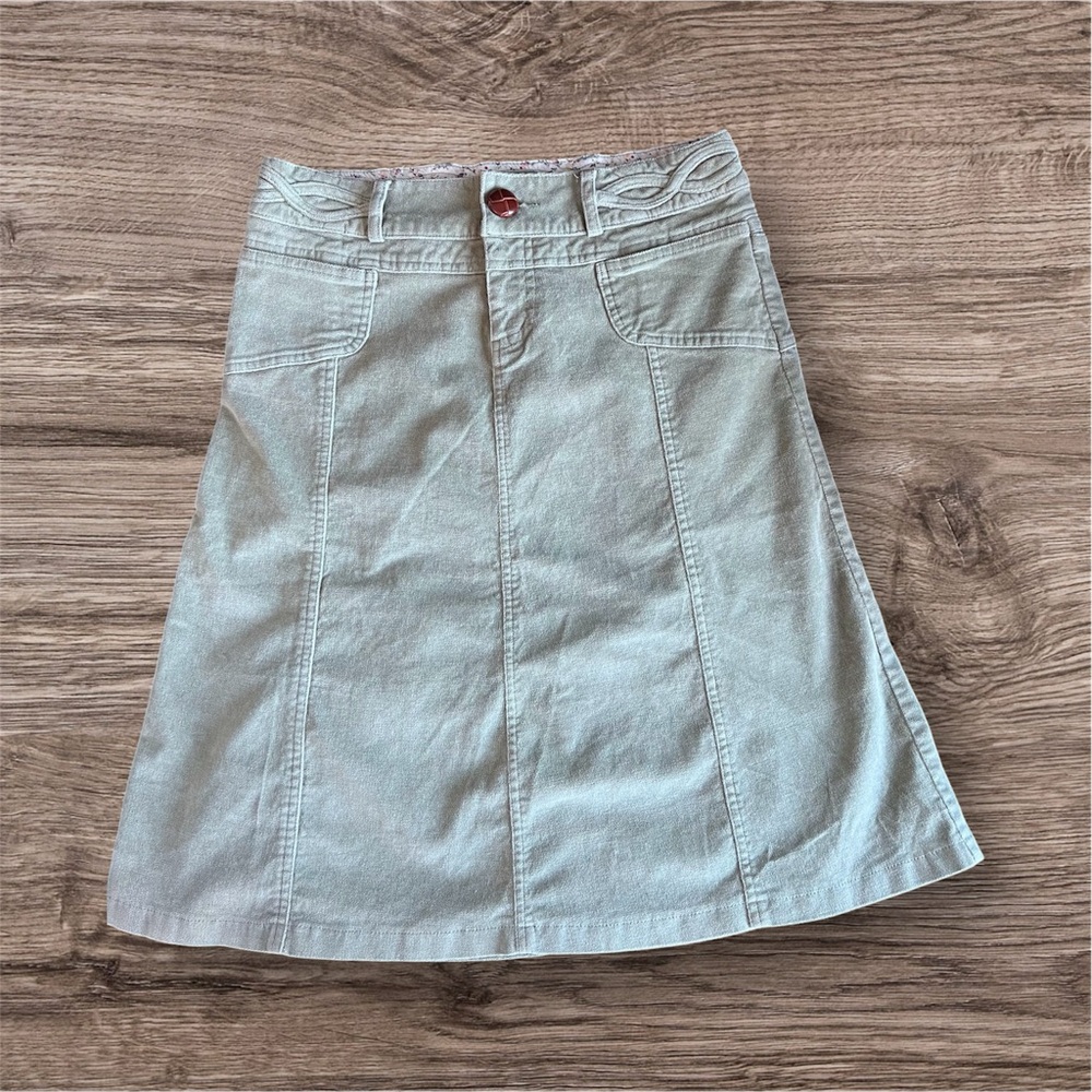 Tulle Anthropologie sage green corduroy skirt Knee length medium